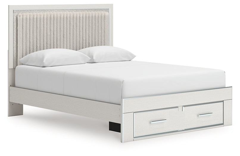 Zuraleus White Queen Upholstered Panel Storage Bed by Ashley at Eve Furniture
