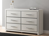 Zuraleus White Six Drawer Dresser by Ashley at Eve Furniture