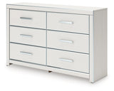 Zuraleus White Six Drawer Dresser by Ashley at Eve Furniture