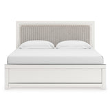 Zuraleus White Upholstered Panel Bedroom Set by Ashley at Eve Furniture