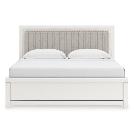Zuraleus White Upholstered Panel Bedroom Set by Ashley at Eve Furniture