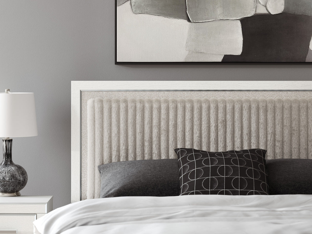 Zuraleus White Upholstered Panel Bedroom Set by Ashley at Eve Furniture