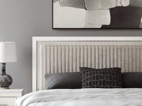Zuraleus White Upholstered Panel Bedroom Set by Ashley at Eve Furniture