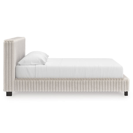 Zuraleus White Upholstered Platform Bedroom Set by Ashley at Eve Furniture