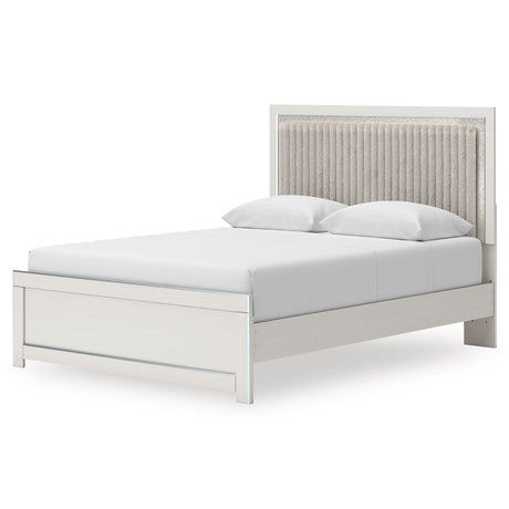 Zuraleus White Upholstered Platform Bedroom Set by Ashley at Eve Furniture