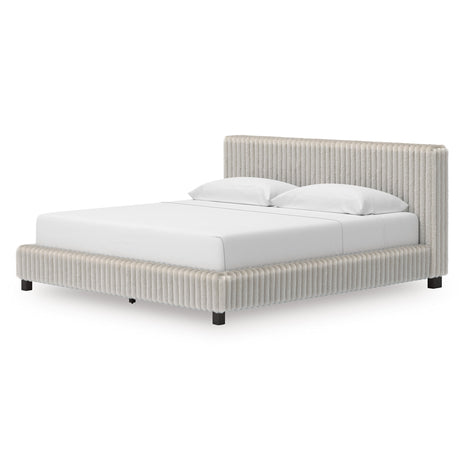 Zuraleus White Upholstered Platform Bedroom Set by Ashley at Eve Furniture