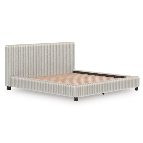 Zuraleus White Upholstered Platform Bedroom Set by Ashley at Eve Furniture
