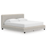 Zuraleus White Upholstered Platform Bedroom Set by Ashley at Eve Furniture