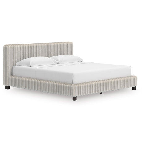 Zuraleus White Upholstered Platform Bedroom Set by Ashley at Eve Furniture
