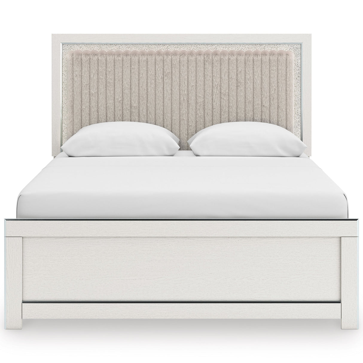 Zuraleus White Upholstered Platform Bedroom Set by Ashley at Eve Furniture