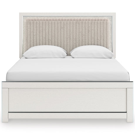 Zuraleus White Upholstered Platform Bedroom Set by Ashley at Eve Furniture