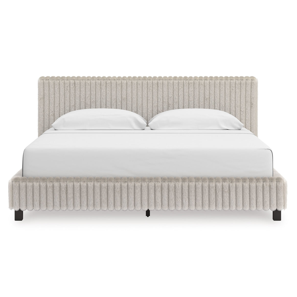 Zuraleus White Upholstered Platform Bedroom Set by Ashley at Eve Furniture