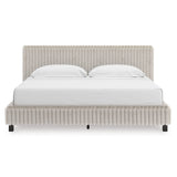 Zuraleus White Upholstered Platform Bedroom Set by Ashley at Eve Furniture