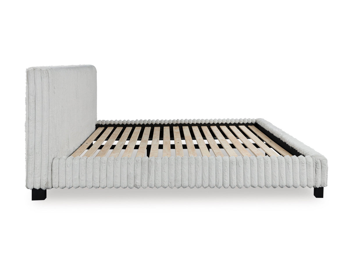 Zuraleus White Upholstered Platform Bedroom Set by Ashley at Eve Furniture