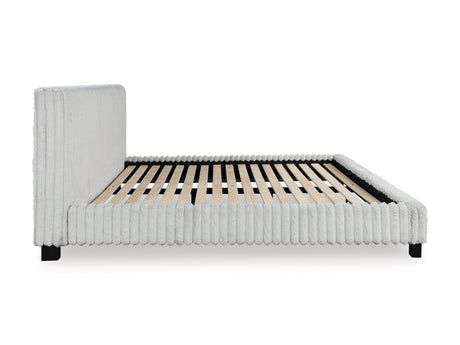 Zuraleus White Upholstered Platform Bedroom Set by Ashley at Eve Furniture