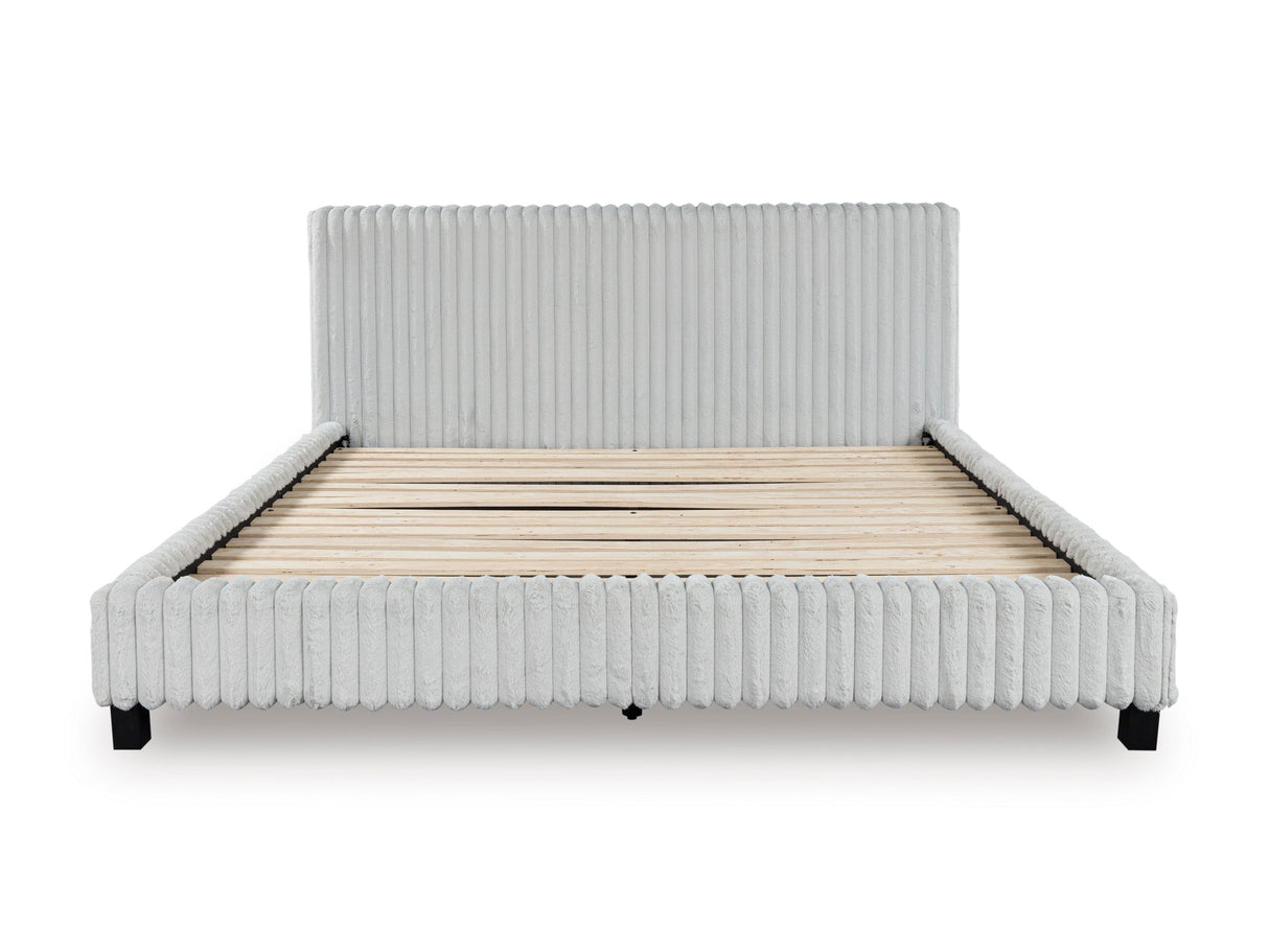 Zuraleus White Upholstered Platform Bedroom Set by Ashley at Eve Furniture
