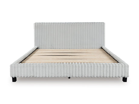 Zuraleus White Upholstered Platform Bedroom Set by Ashley at Eve Furniture