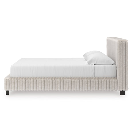 Zuraleus White Upholstered Platform Bedroom Set by Ashley at Eve Furniture