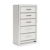 Zuraleus White Upholstered Storage Panel Bedroom Set with 2 Footboard Drawers by Ashley at Eve Furniture