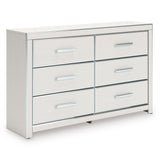 Zuraleus White Upholstered Storage Panel Bedroom Set with 2 Footboard Drawers by Ashley at Eve Furniture