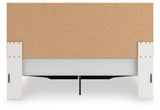 Zuraleus White Upholstered Storage Panel Bedroom Set with 2 Footboard Drawers by Ashley at Eve Furniture