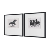 Zwarte Paarden (Set of 2) by Leo Gestel Hand-Embellished Framed Artwork Matted under Glass by Mercana at Eve Furniture