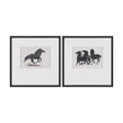 Zwarte Paarden (Set of 2) by Leo Gestel Hand-Embellished Framed Artwork Matted under Glass by Mercana at Eve Furniture