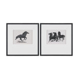 Zwarte Paarden (Set of 2) by Leo Gestel Hand-Embellished Framed Artwork Matted under Glass by Mercana at Eve Furniture