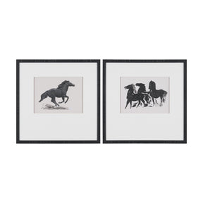 Zwarte Paarden (Set of 2) by Leo Gestel Hand-Embellished Framed Artwork Matted under Glass by Mercana at Eve Furniture
