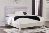 Zyniden Silver Full LED Upholstered Panel Bed by Ashley at Eve Furniture