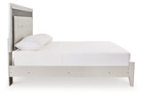 Zyniden Silver King LED Upholstered Panel Bed by Ashley at Eve Furniture