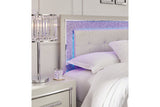 Zyniden Silver King LED Upholstered Panel Bed by Ashley at Eve Furniture