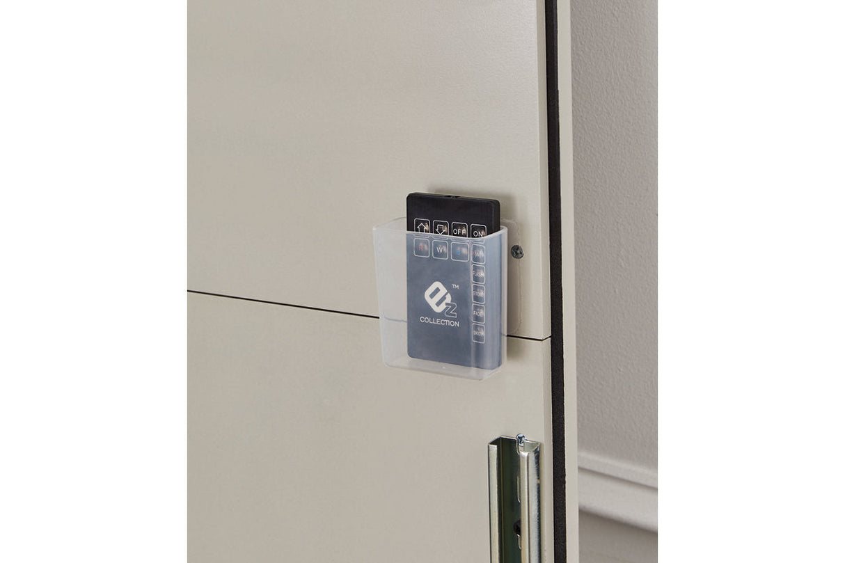 Zyniden Silver King LED Upholstered Panel Bed by Ashley at Eve Furniture