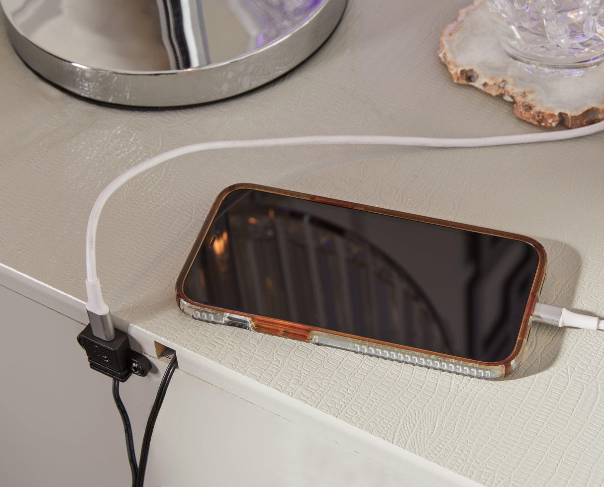 (Special) Zyniden Silver Nightstand by Ashley at Eve Furniture