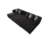 Ariana Black Velvet Ottoman