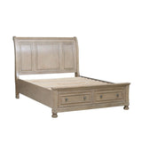 Bethel Wire Brushed Gray King Sleigh Storage Platform Bed