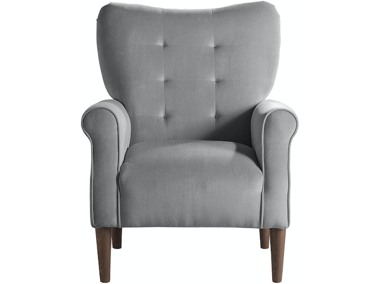 Kyrie Dark Gray Velvet Accent Chair
