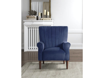 Urielle Blue Gray Velvet Accent Chair