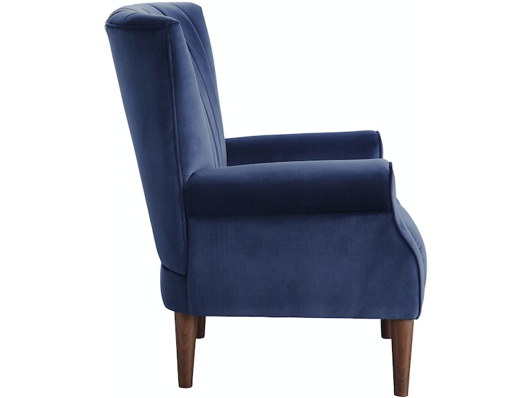 Urielle Blue Gray Velvet Accent Chair