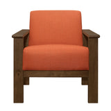 Helena Orange Accent Chair with Storage Arms