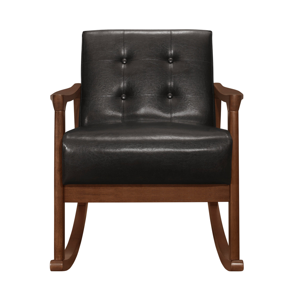 Auden Dark Brown Faux Leather Rocking Chair