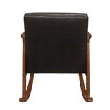 Auden Dark Brown Faux Leather Rocking Chair