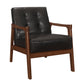 Alby Dark Brown Faux Leather Accent Chair