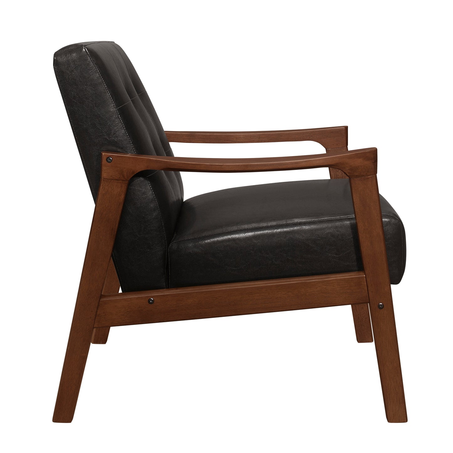 Alby Dark Brown Faux Leather Accent Chair