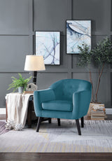 Quill Blue Velvet Accent Chair
