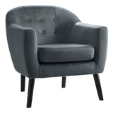 Quill Gray Velvet Accent Chair