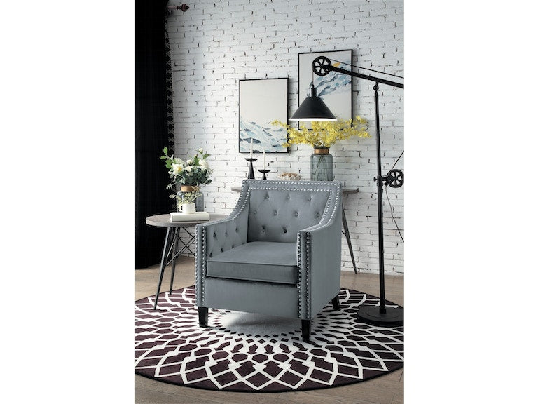 Graziso Gray Velvet Accent Chair