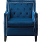 Graziso Blue Velvet Accent Chair