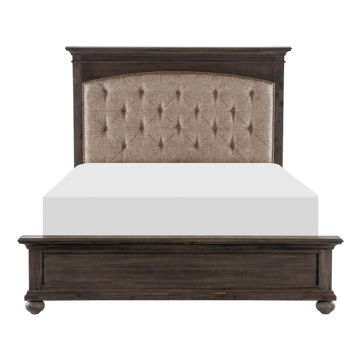 Motsinger Brown Queen Upholstered Panel Bed