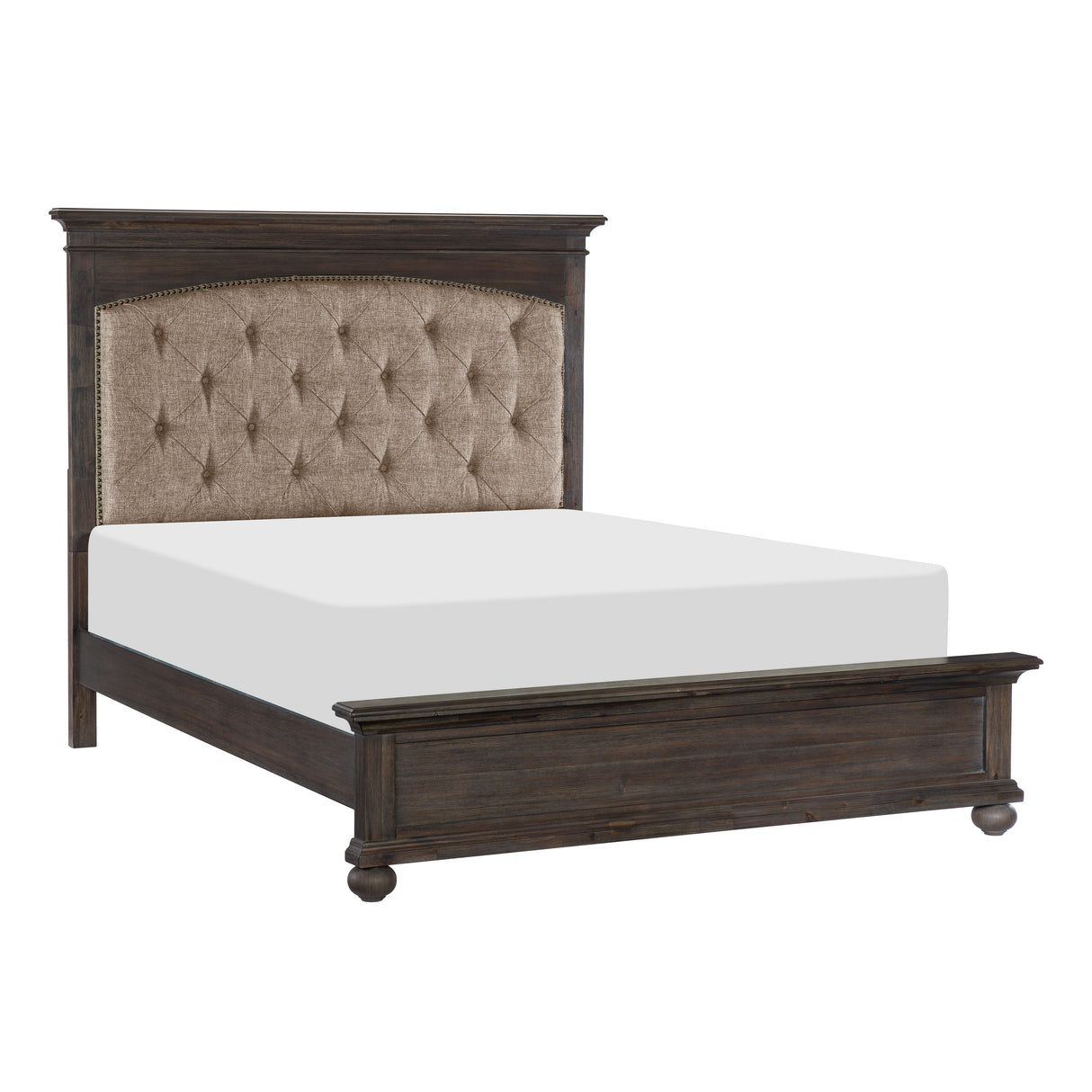 Motsinger Brown Queen Upholstered Panel Bed